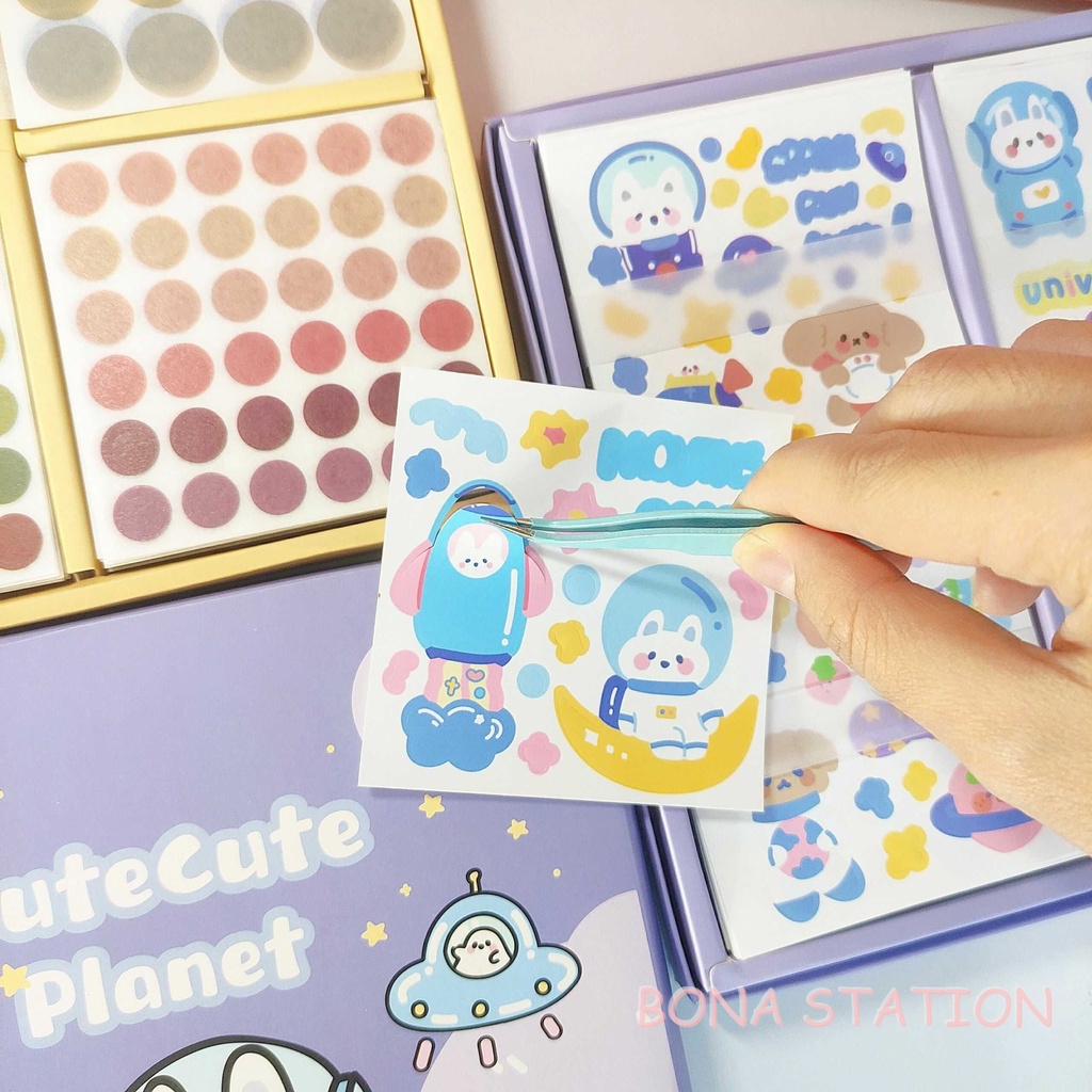 Set 10 tấm sticker dễ thương trang trí sổ tay bullet journal - set ngẫu nhiên