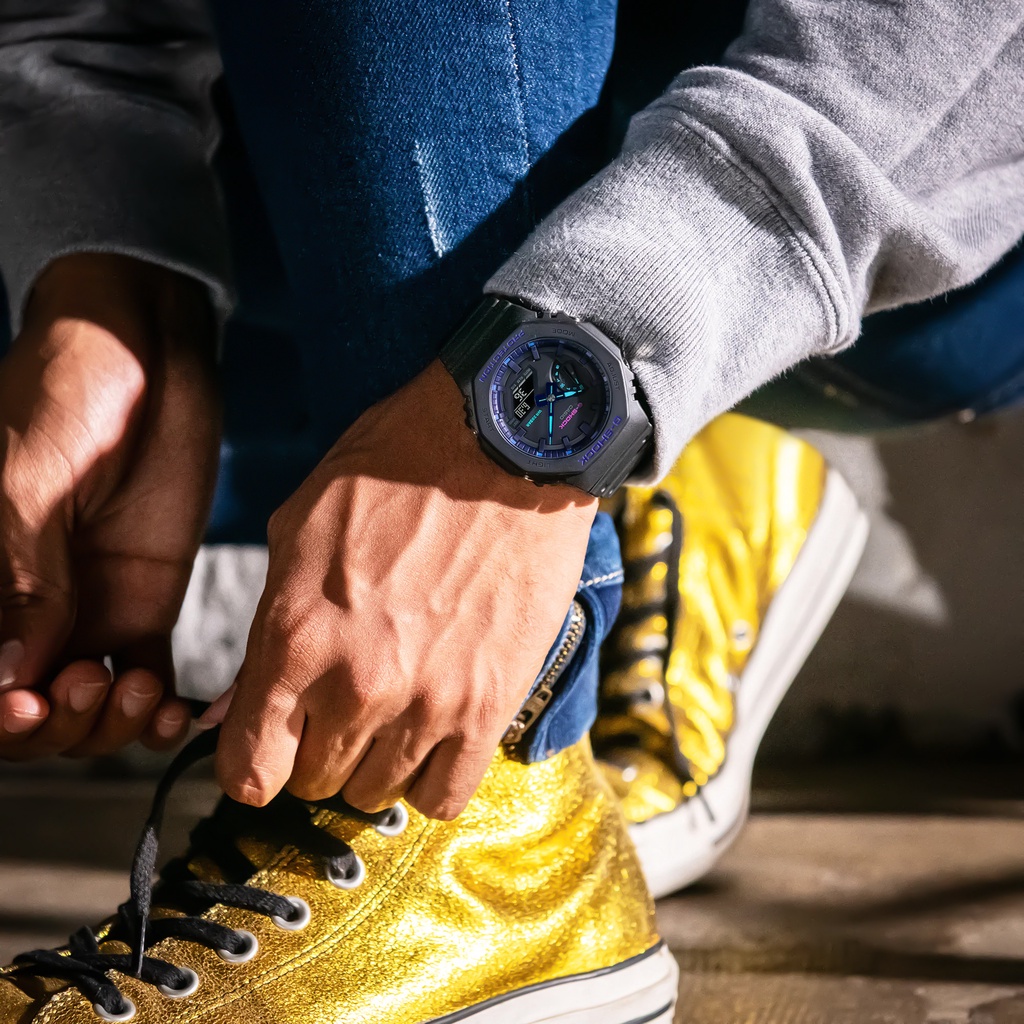 Đồng hồ nam Casio G-Shock GA-2100 / GA-2100VB-1A chống va đập, chống nước 200m, hàng chính hãng