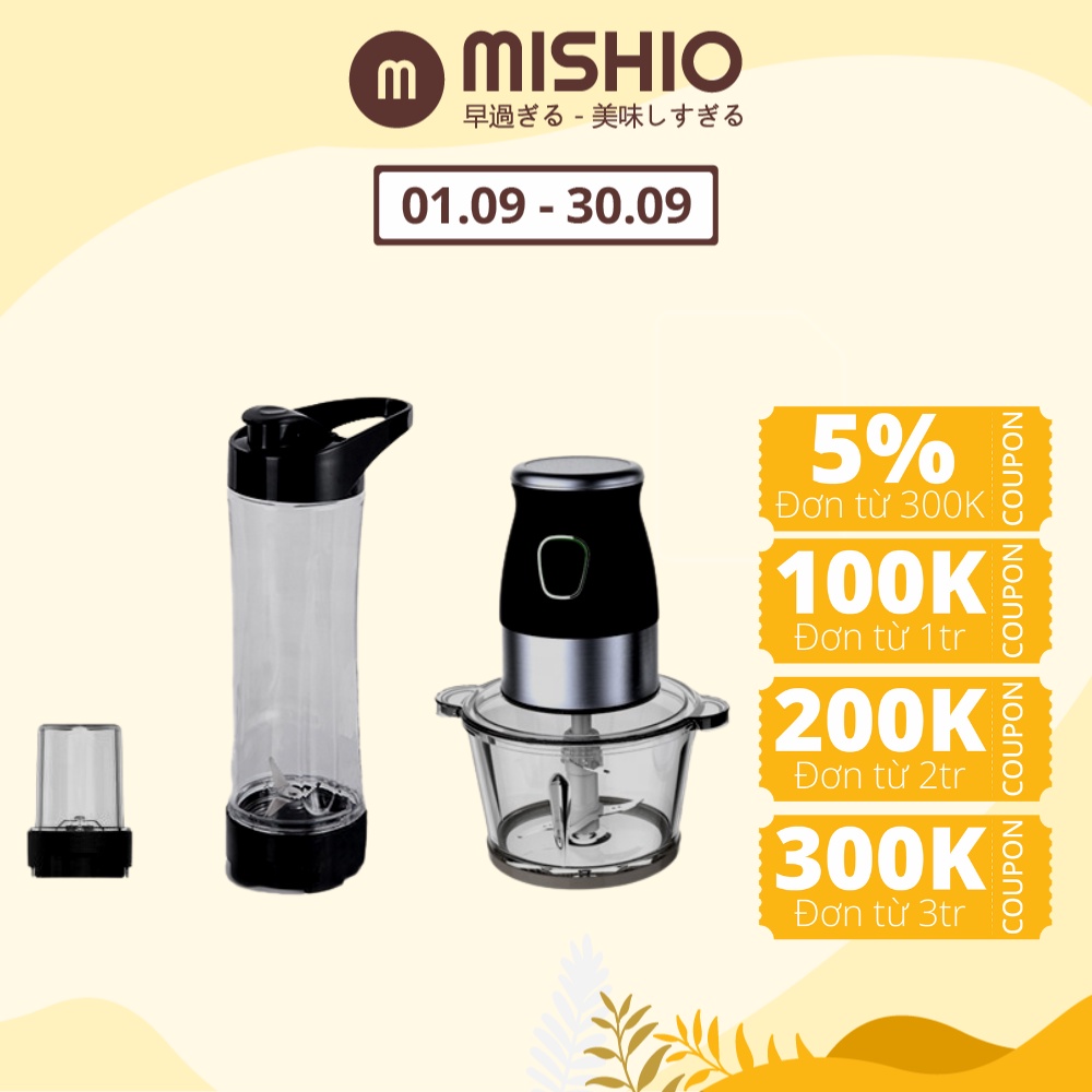 Máy Xay Đa Năng Thực Phẩm Mishio MK258 1.8 Lít – Kèm 2 Cối Xay