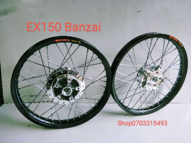 CẶP BÁNH EX 150 CĂM ĐÙM MẠ CRÔM NIỀN NHÔM BANZAI THÁI 1.4 1.6
