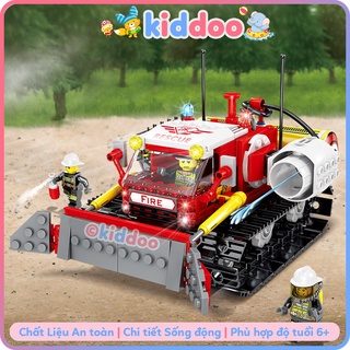Bộ đồ chơi lắp ráp lego xe ô tô cứu hỏa phòng hộ rừng kiddoo