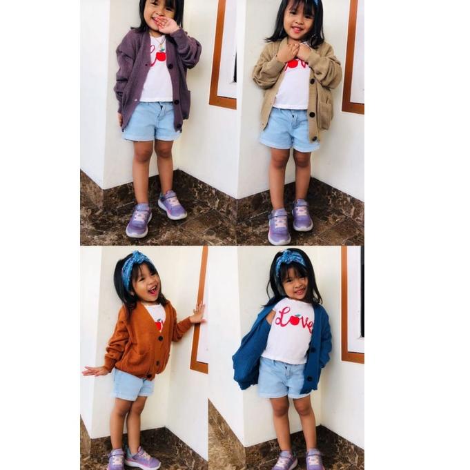 Áo Khoác Cardigan Dệt Kim 0% Dành Cho Bé Gái 9-12 Tuổi