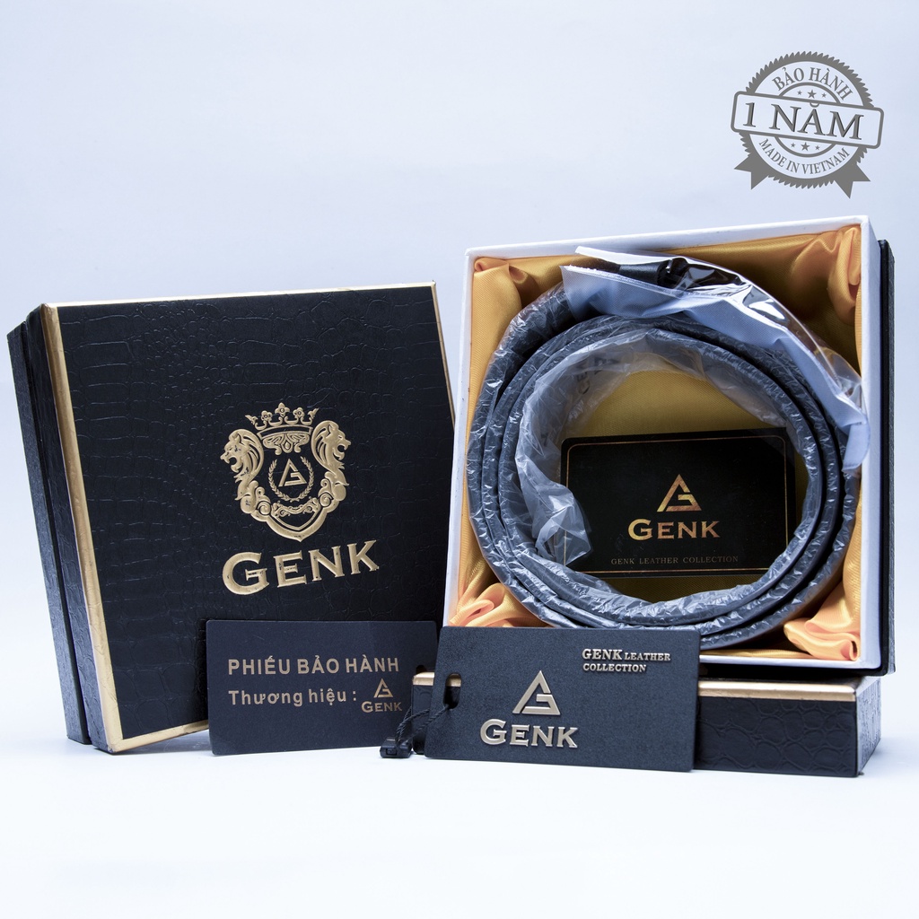 Thắt Lưng Nam Da Bò Nguyên Tấm Cao Cấp Thương Hiệu Genk - GD09