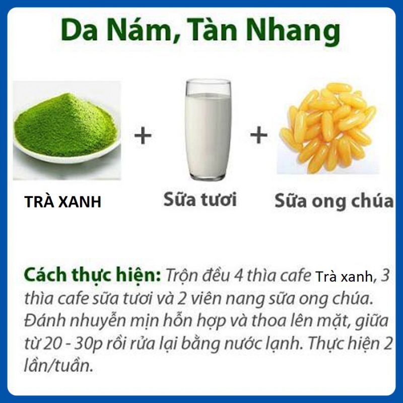 bột trà xanh đắp mặt