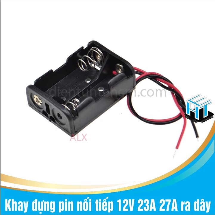 Khay đựng pin nối tiếp 12V 23A ra dây 1 cell pin và 2 cell pin
