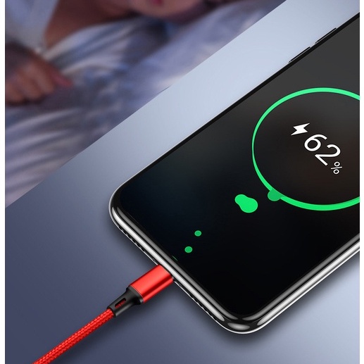 Cáp Sạc Dù Nhiều Đầu Đa Năng Dây Cáp Sạc 3 Đầu Cắm Thông Minh Dây Dù Cực Bền Cab ip//Type C/Micro