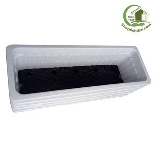 Chậu Trồng Rau,Trồng Cây,Trồng Hoa Màu Trắng (KT: 64cm x22cm x19cm)