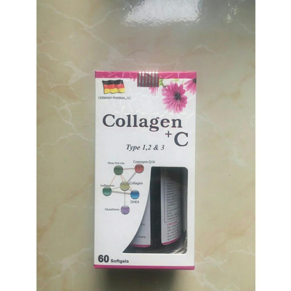 Collagen + C ĐẸP DA, SÁNG DA, LÀM MỊN DA,  MỜ THÂM, CHỐNG LÃO HÓA da HỘP 60 VIÊN