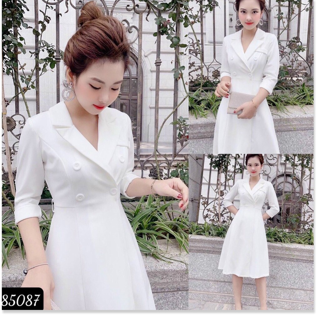 ĐẦM TRẮNG VINTAGE SANG CHẢNH,THIẾT KẾ HỌA TIẾT TRƠN NHƯNG KHÔNG KÉM PHẦN SANG TRỌNG HQ FASHION 88