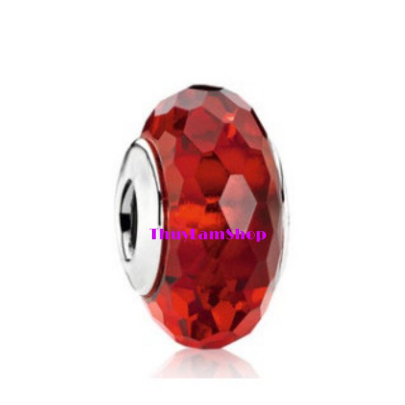 Pandora charm xỏ vòng panda đá pha lê viền bạc thái