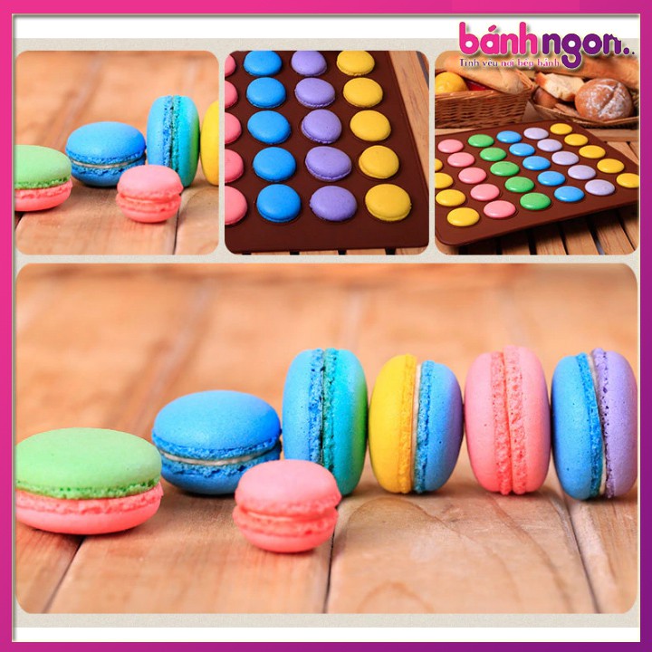 Tấm Lót Nướng Làm Bánh Macaron Bằng Silicon 48 ô