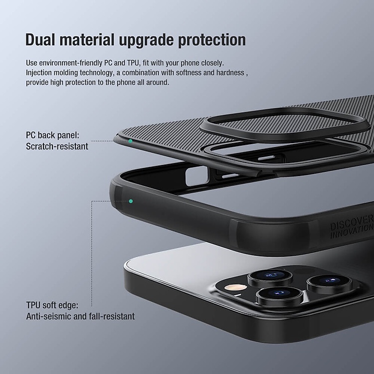 Ốp lưng sần chống sốc Nillkin Super Frosted Shield Pro cho iPhone 13 Pro Max - hàng nhập khẩu