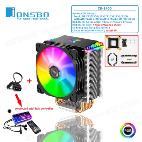 Quạt Tản Nhiệt CPU Jonsbo | CR1000, CR1200, CR1400, T400i, Chính Hãng 100%, Bảo Hành 3 Tháng