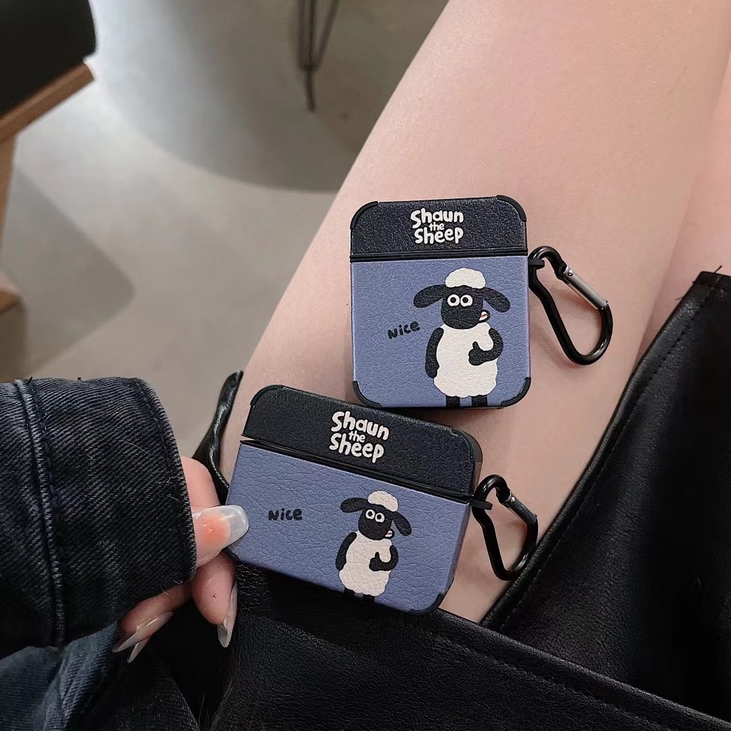 Vỏ Bảo Vệ Hộp Sạc Tai Nghe AirPods 1 2 3 Pro 3rd 2021 Bằng TPU Màu Xanh Dương Và Xanh Dương Hình Cừu Dễ Thương