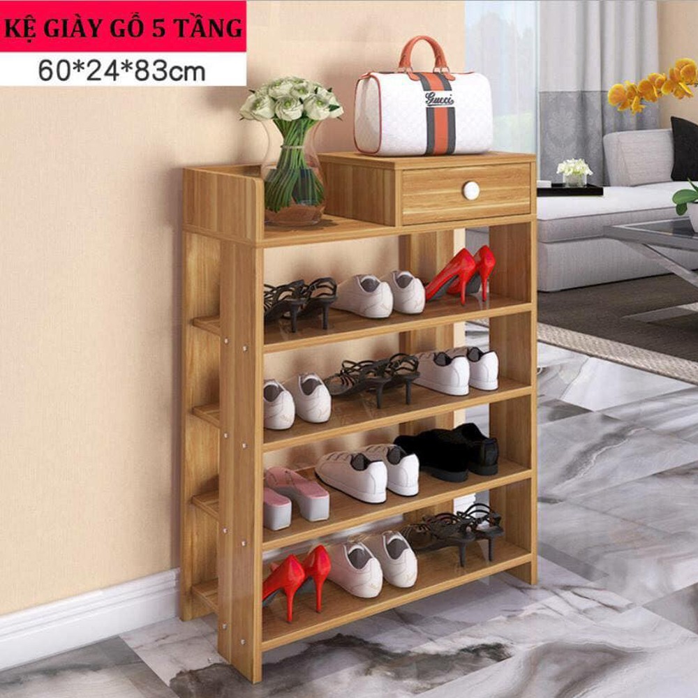 Giá Kệ Để Giày Dép Bằng Gỗ 5 Tầng