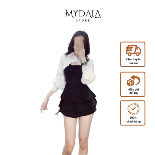 Áo Sơ Mi Kiểu Xẻ Ngực Phối Điệu Đà Phong Cách Hàn Quốc MYDALA STORE