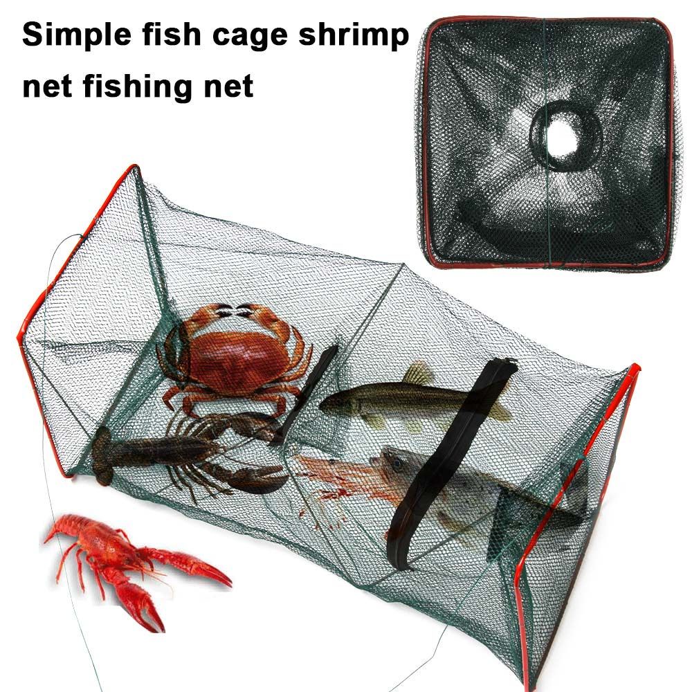 Lồng Lưới Bắt Tôm Cá/Tôm/Tôm Bằng Nylon Bền Có Khóa Kéo Có Thể Gập Gọn
