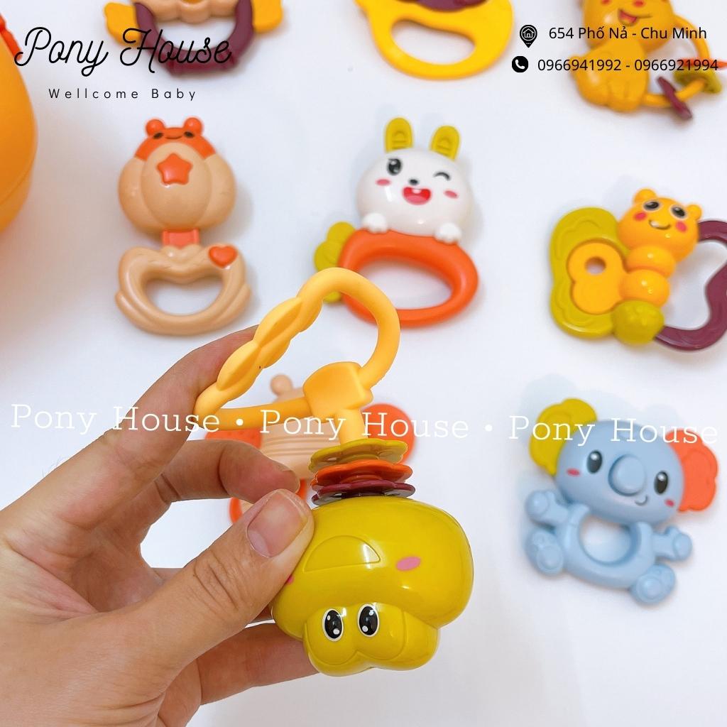 Bộ Đồ Chơi Xúc Xắc Gặm Nướu Giúp Bé Tập Cầm Nắm An Toàn Cho Bé Có Hộp Đựng 9 Món