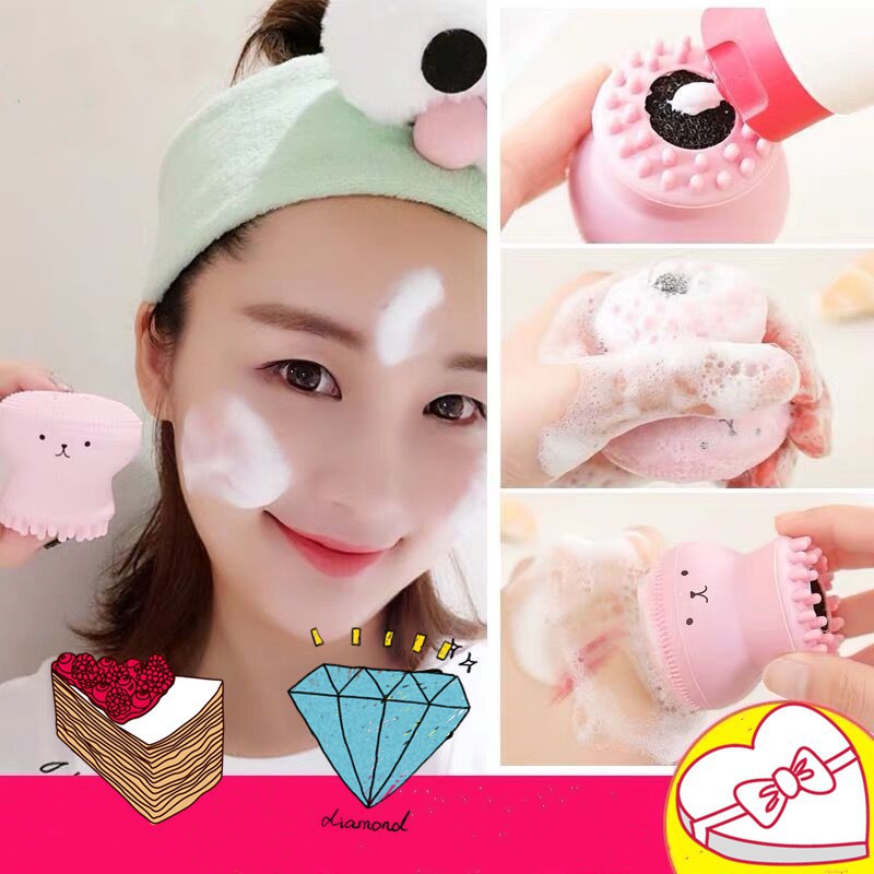 Cọ rửa mặt bằng silicon làm sạch lỗ chân lông tẩy tế bào chết hình bạch tuộc tiện dụng | BigBuy360 - bigbuy360.vn