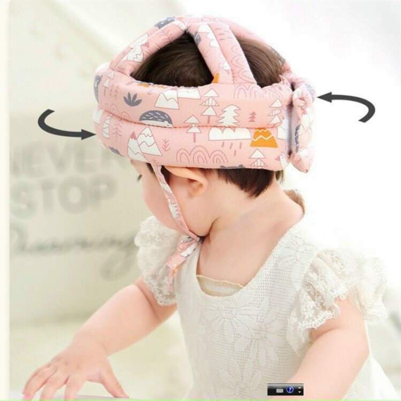 Mũ bảo hiểm cho bé tập đi, có tấm lót bảo vệ va đập