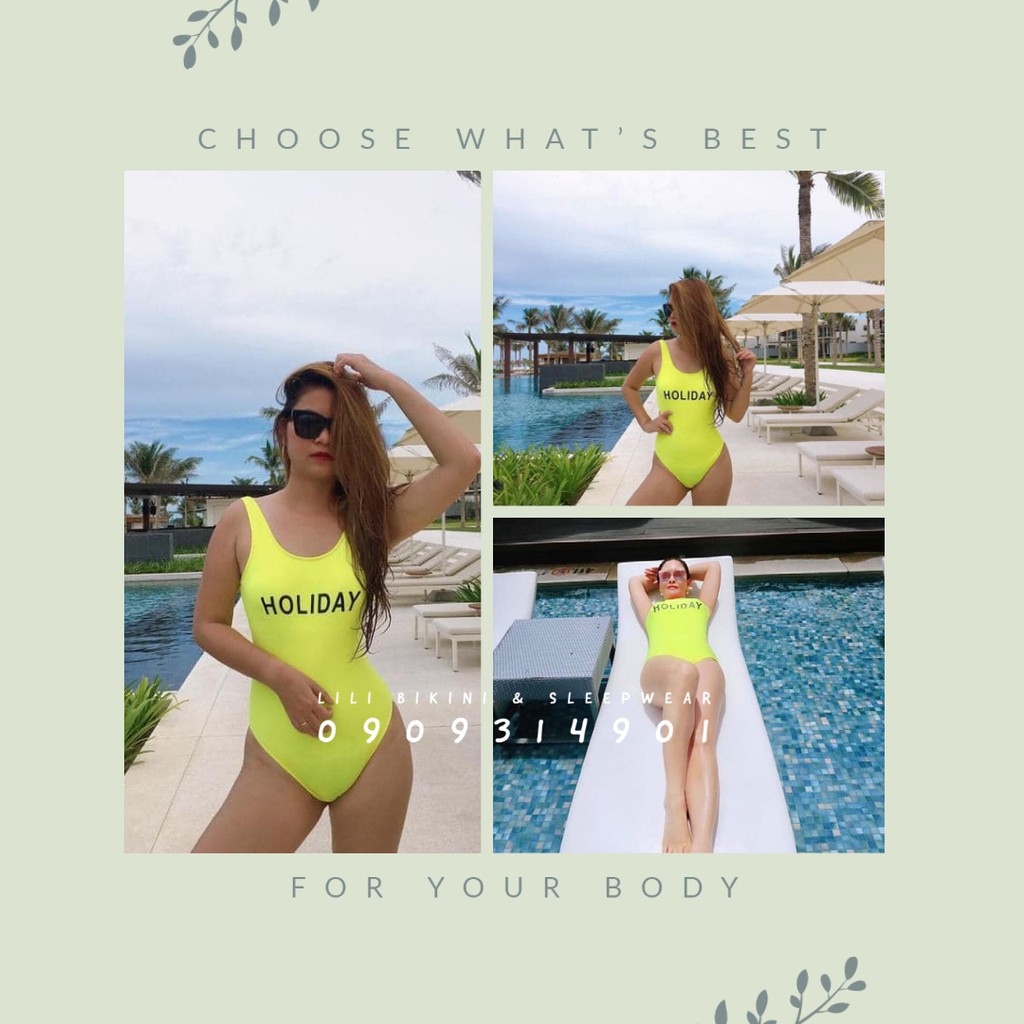 (Có sẵn, ảnh thật) Bikini sexy một mảnh, monokini liền kiểu Hàn Quốc, đồ đi biển màu Neon gợi cảm tươi sáng cao cấp