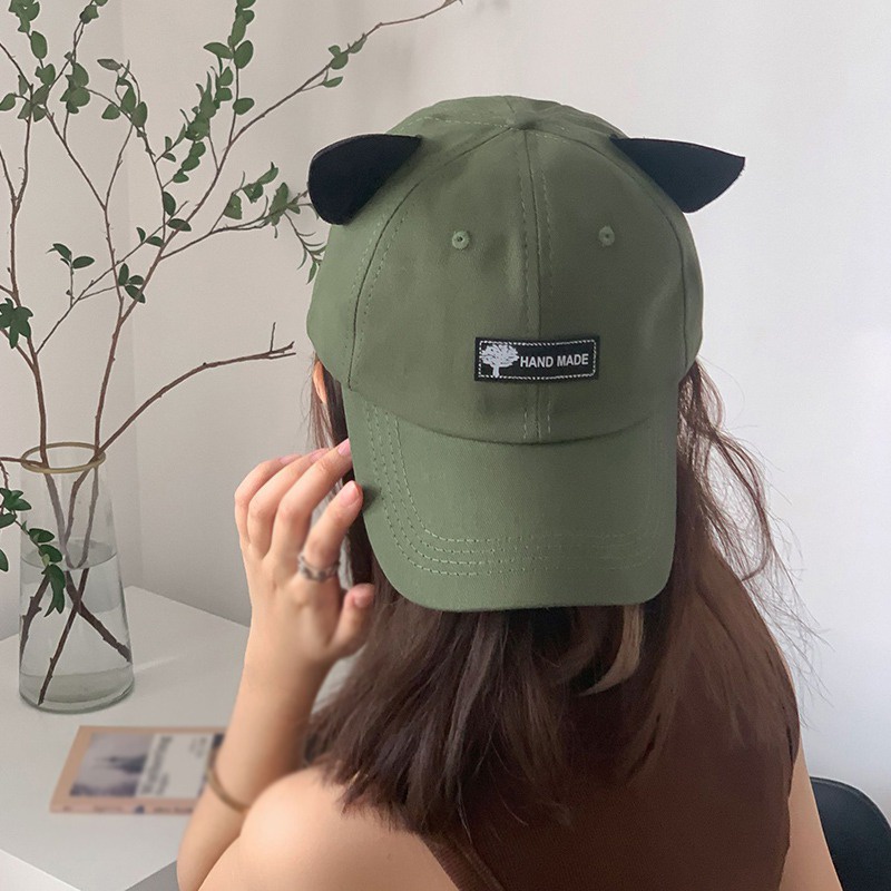 Mũ Lưỡi Trai Hai Mặt Thiết Kế Tai Mèo Thời Trang Hip Hop Hàn Quốc Cá Tính