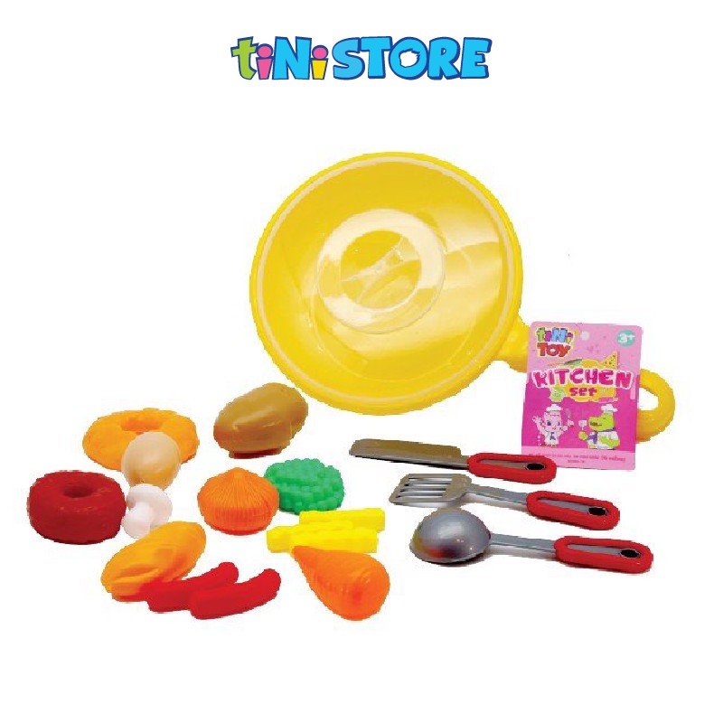 [Dự kiến giao hàng sau ngày 15/09] Bộ đồ chơi TINITOY chảo nấu ăn màu vàng KITCHEN SET NF591-25