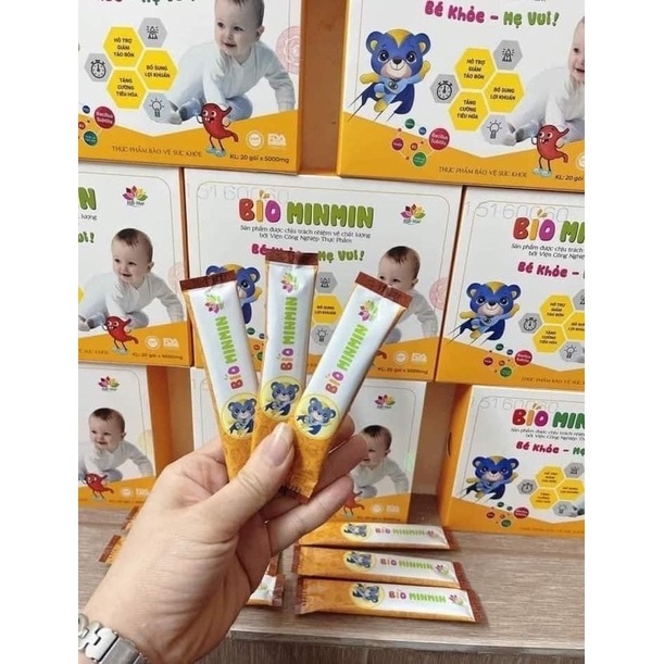 Bio Min Min Chống Táo Bón - Ăn Ngon Hơn_ Tăng sức đề kháng cho bé Hộp 30 gói