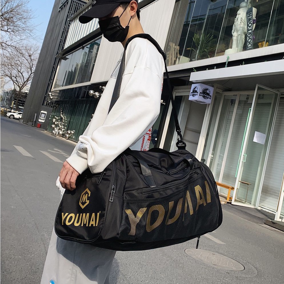 Túi đựng hành lý du lịch kích thước lớn thiết kế chia ngăn khô ướt tiện dụng dành cho nam