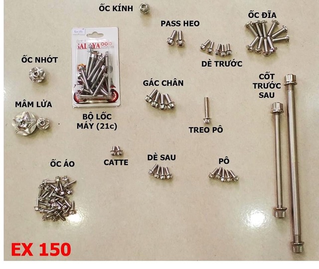 Ốc salaya 6li 25p “ gắn cùm tay thắng” đầu vương miệng