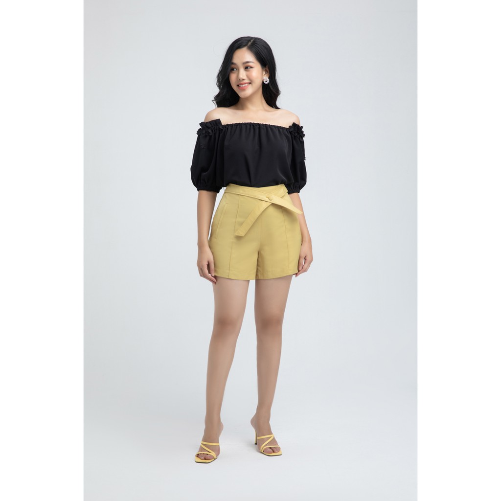 Quần Sooc vải đai kiểu nữ thiết kế IVY moda MS 20B8355