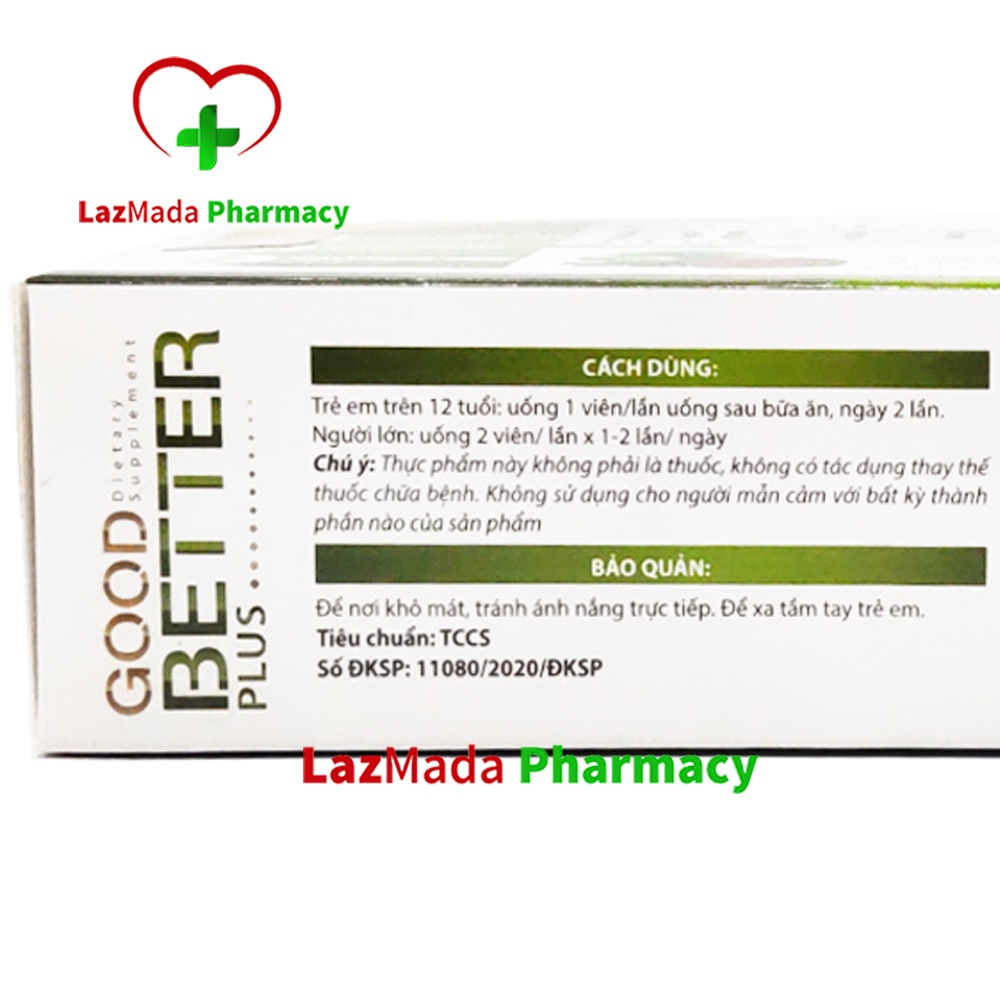 Viên uống Ăn Ngủ Ngon Good Better - Thành phần thảo dược, tâm sen, linh chi,... - Giúp ăn ngon, an thần, ngủ ngon