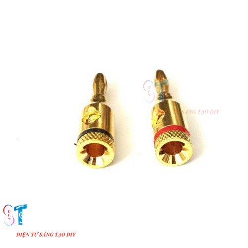 Cặp Jack Bắp Chuối Đực Mạ Vàng 4mm