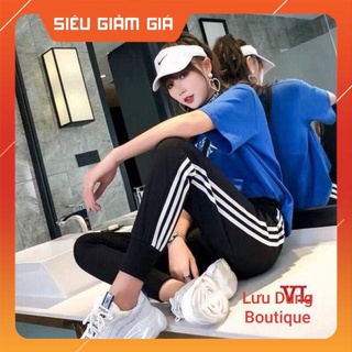 🌙Quần nỉ phối chạy sọc (Ảnh thật)