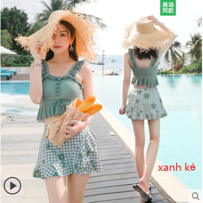 ( Hàng order) Bộ bikini 2 mảnh quần váy kín đáo