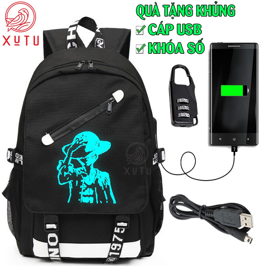 Balo nam nữ đi học thời trang phát sáng cao cấp Xutustore cá tính - TẶNG cáp sạc USB + Khóa số xịn - Cặp đi học HOT 2021