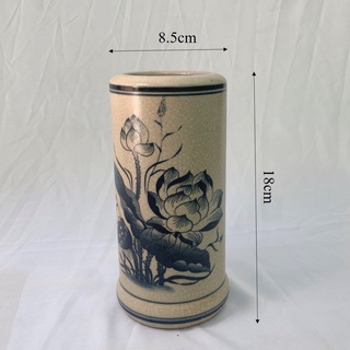 - Ống hương men rạn trơn sen