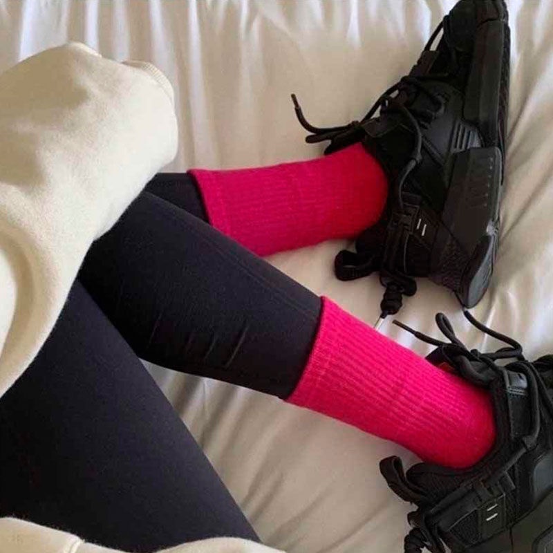 Set 2 đôi vớ thể thao màu sắc đơn giản trẻ trung