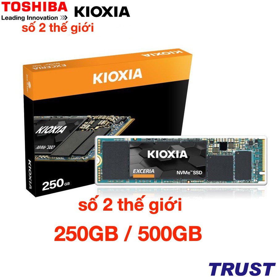 Ổ cứng gắn trong SSD Kioxia (Toshiba) Exceria NVMe 250GB, 500GB, NVMe M.2 2280 - Chính Hãng FPT