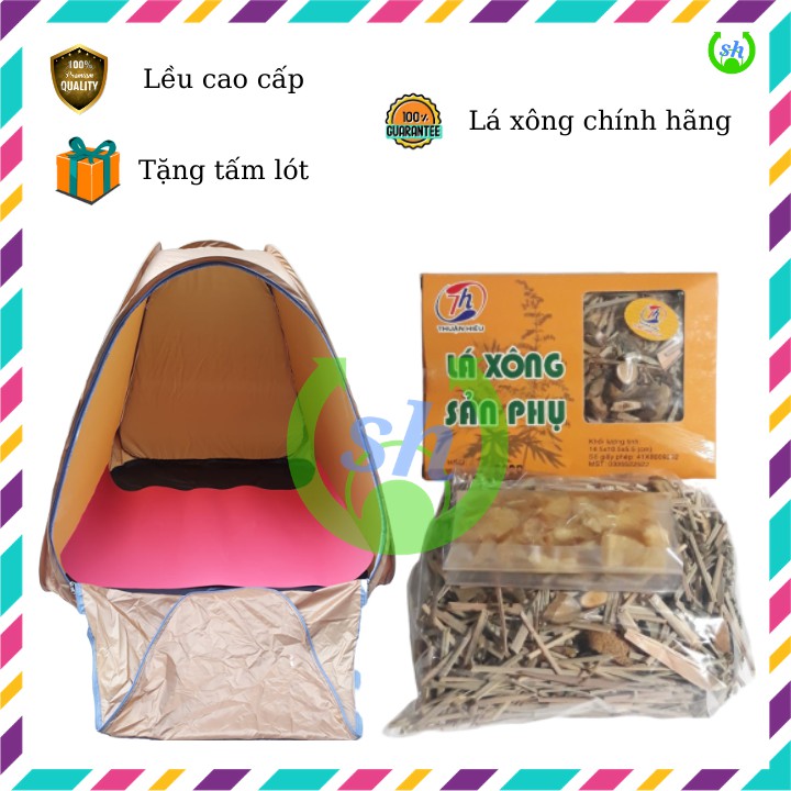 Lá xông sản phụ + lều xông hơi tự bung