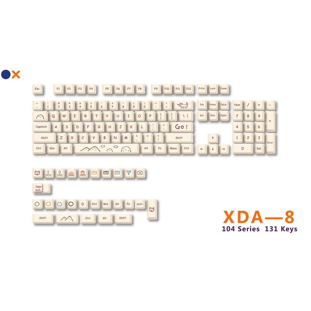 Bàn Phím Cơ PBT XDA 137 Phím Cho Gateron Cherry MX