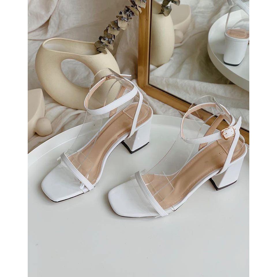 Sandal cao gót nữ quai phối mica siêu rẻ 6p mới nhất - s68