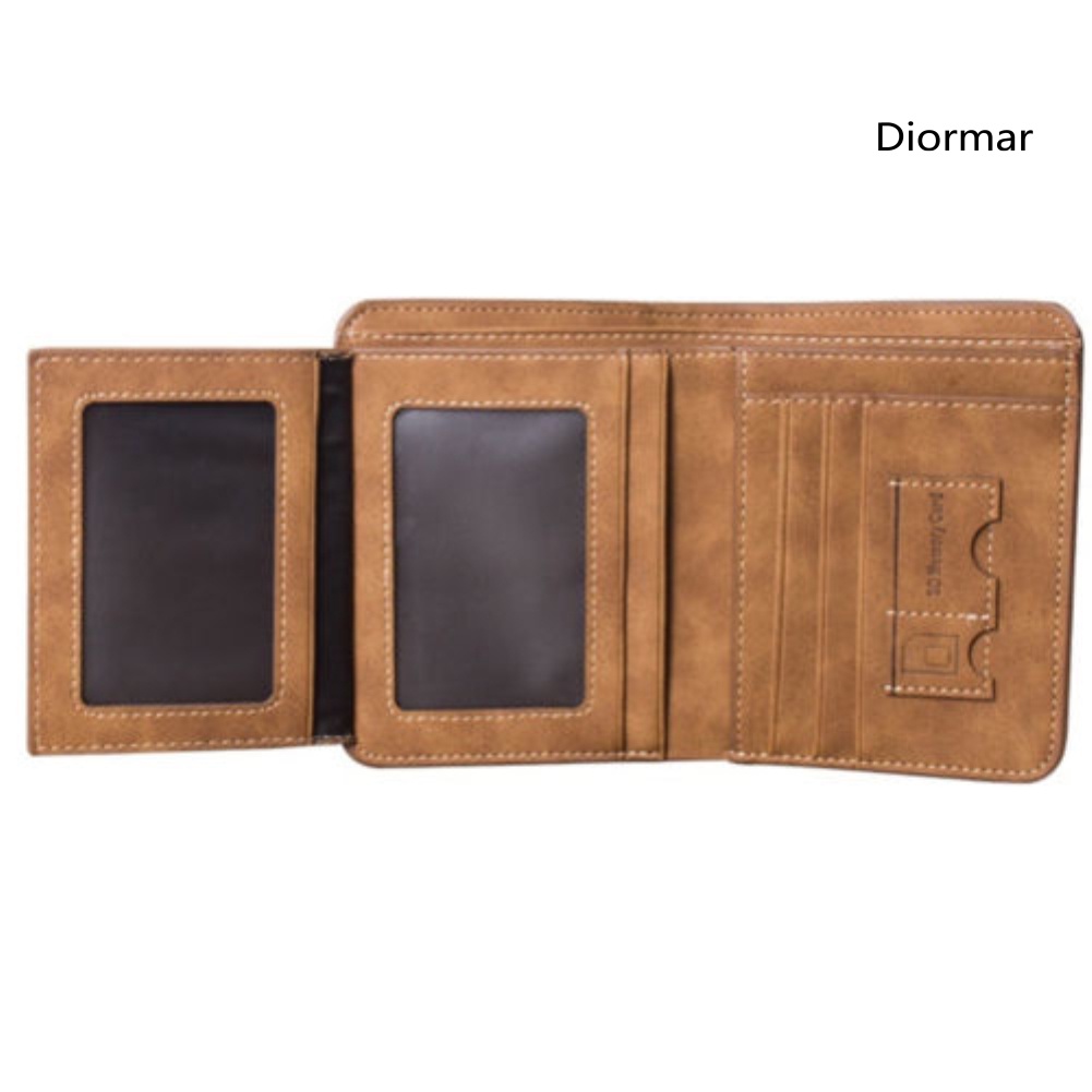 Ví da đựng thẻ dạng gập phong cách cổ điển dành cho nam
