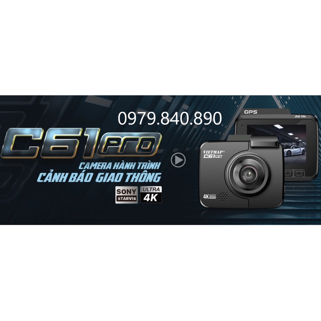 VIETMAP C61 PRO 2022 - Camera hành trình có cảnh báo tốc độ