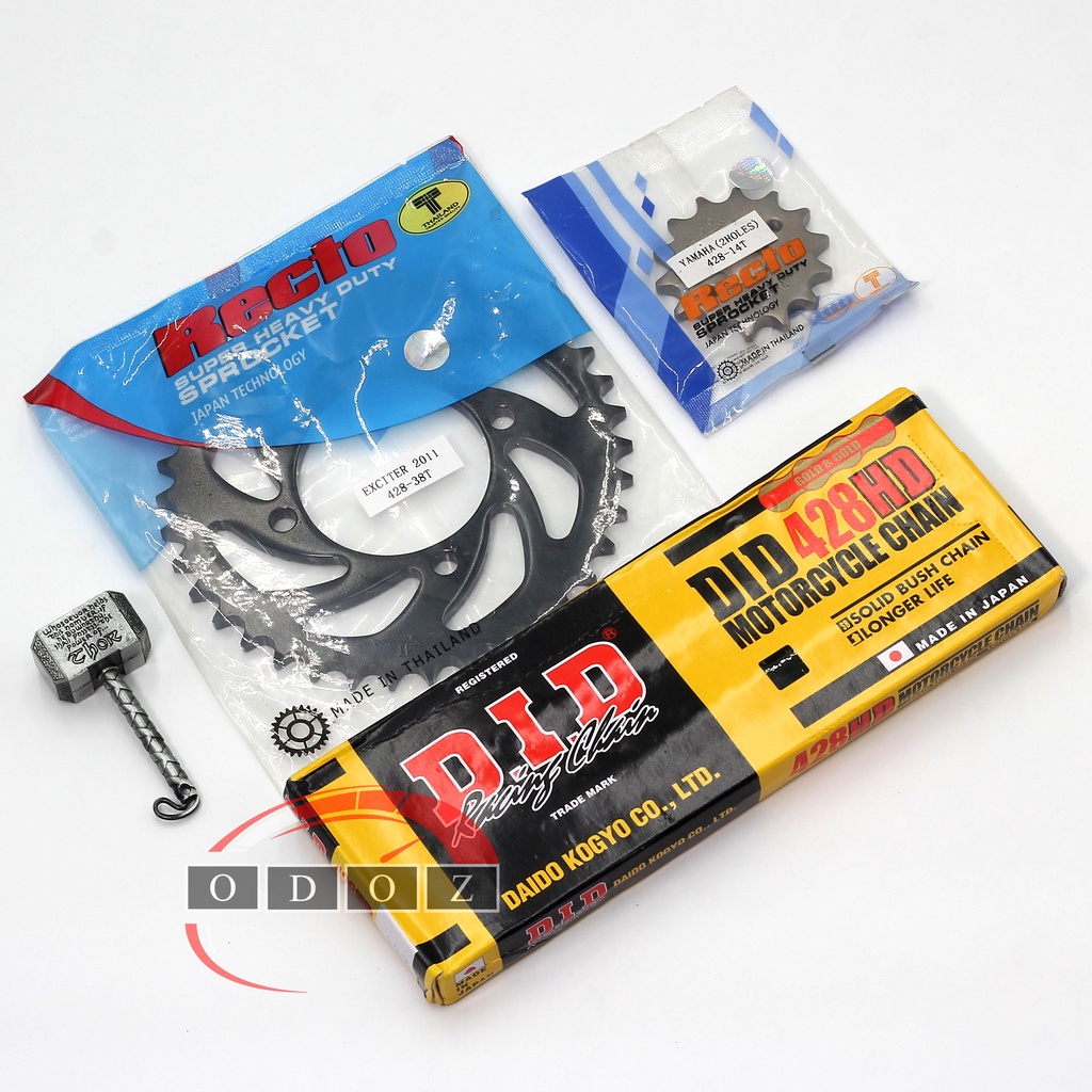 (NSD Ex135) - Nhông dĩa Recto và sên vàng DID 428HD dành cho Exciter 135