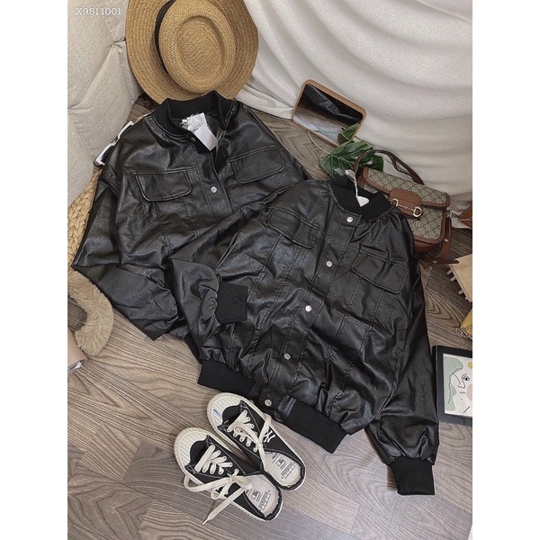 ÁO KHOÁC DA FORM RỘNG