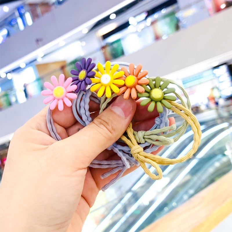 Dây Thun Chun Buộc Tóc Họa Tiết Hoa Cúc Xinh Xắn