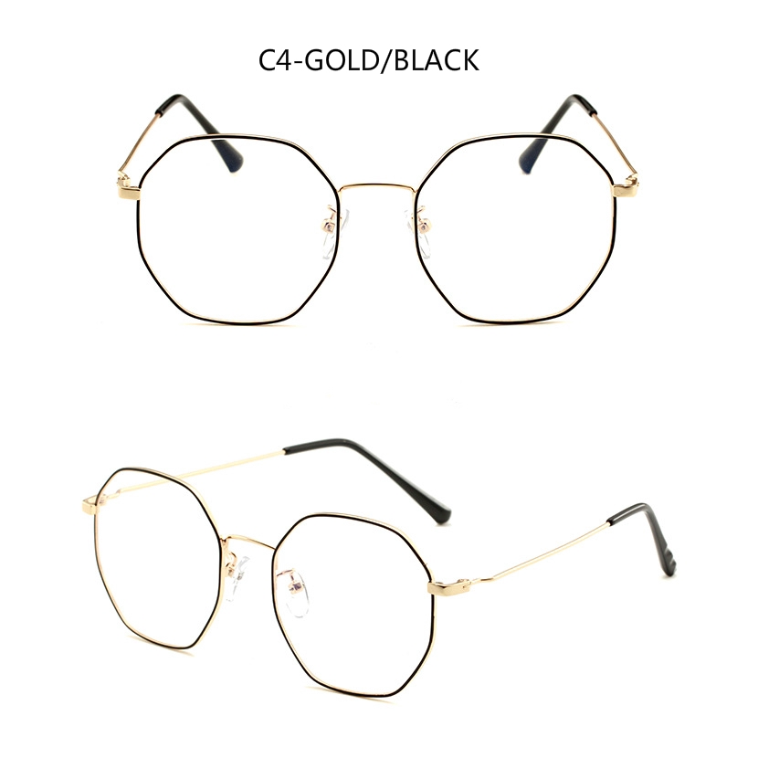 Kính cận gọng đa giác dáng tròn mới bằng kim loại đơn giản | BigBuy360 - bigbuy360.vn