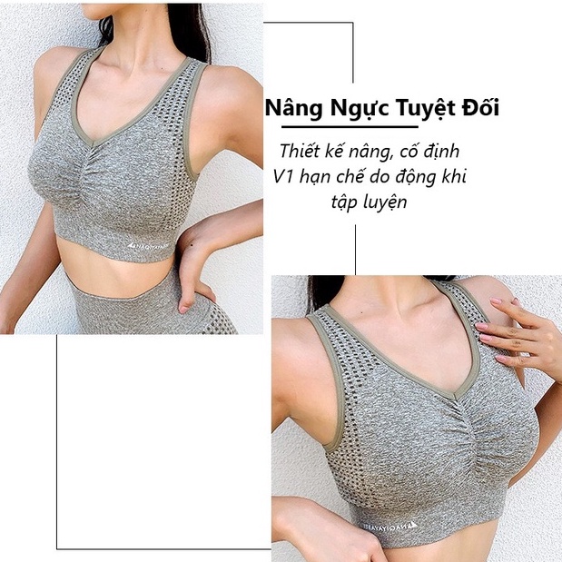 Áo bra tập gym nữ nâng ngực Naqi chính hãng, bra thể thao không gọng BNAQ01