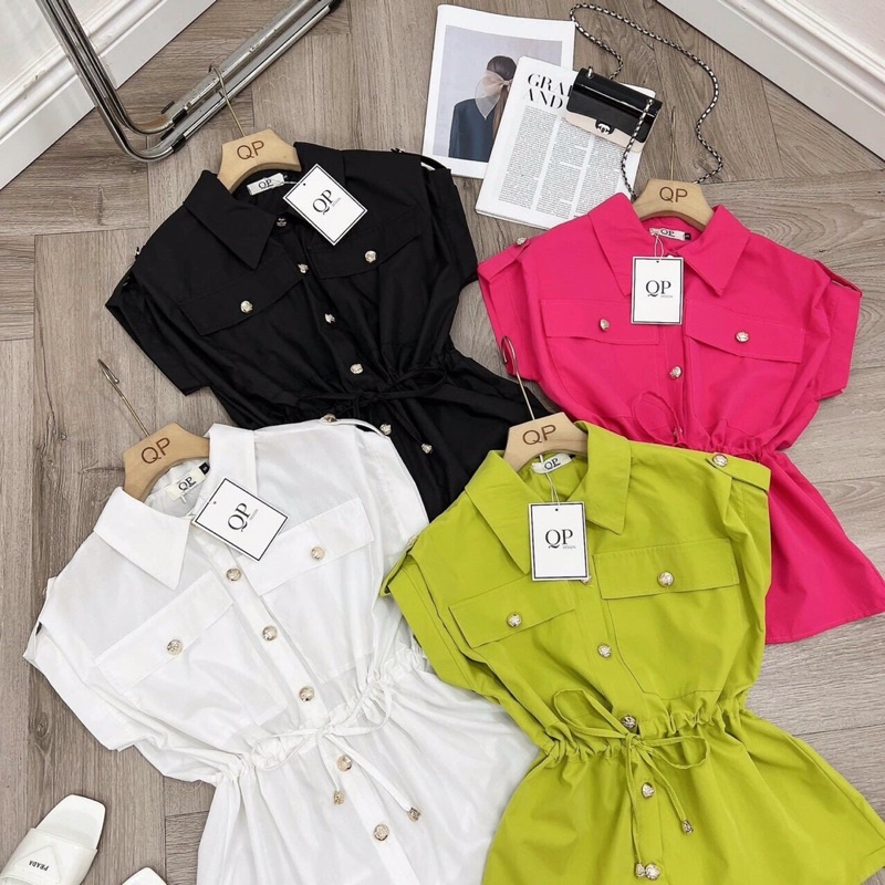 Áo sơmi kiểu thắt eo xinh xắn